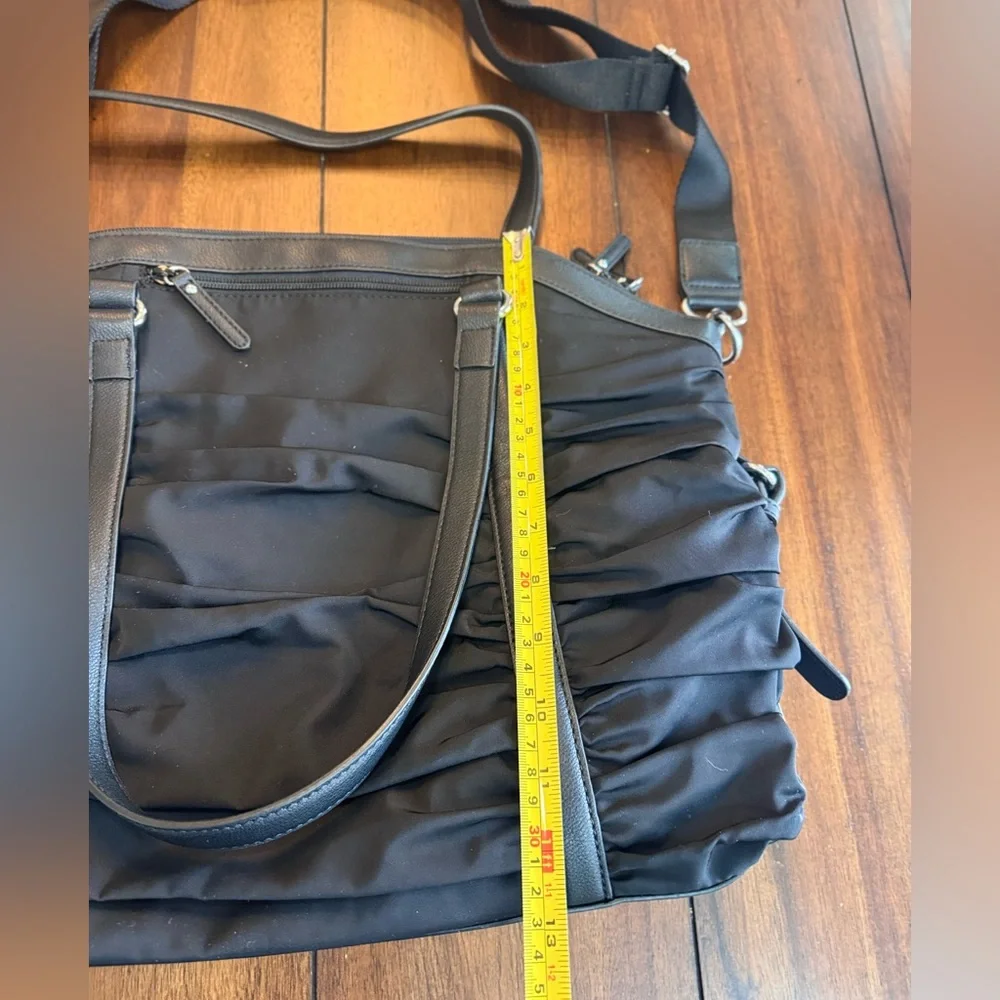 Pottery Barn Kids Sydnee Ruched Polyester Black Diaper Tote Bag‎